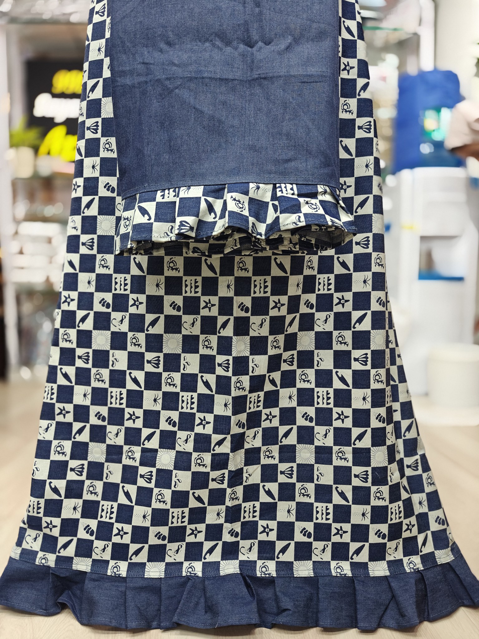  Blue Denim rida with Frill for Youngster